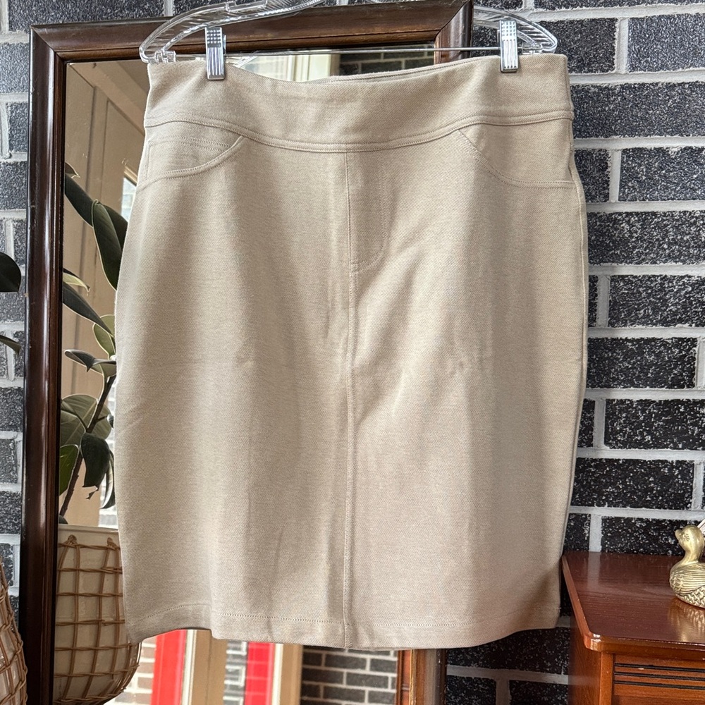 Main Street Exchange Sara knit denim skirt parchment NWT Women's Pencil Skirt